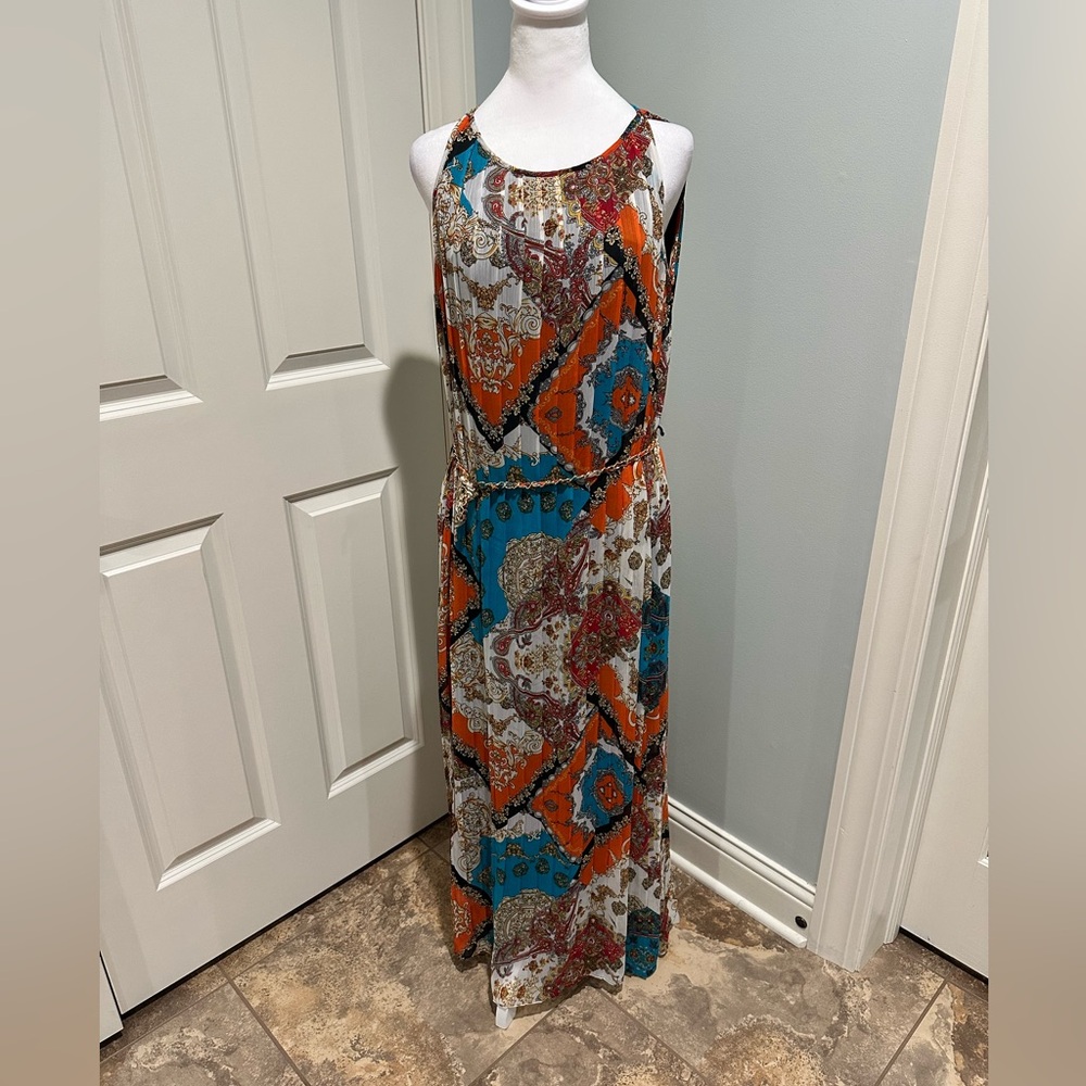 MSK Multicolor Patterned Maxi Dress